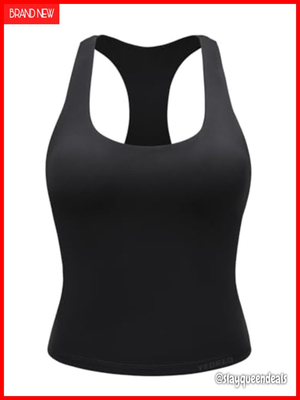 Racerback Workout Tank Top with Removable Pads - Slim Fit Athletic Yoga Top